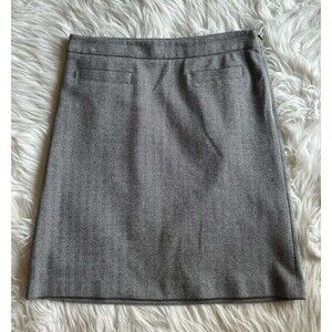 Talbots Women’s 4P Petite Black White Herringbone Stretchy Pencil skirt Career